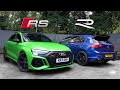 Audi rs3 8y vs tuned vw mk8 golf r stage 2  comparison test