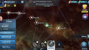 Star Trek Fleet Command ship lost and stuck