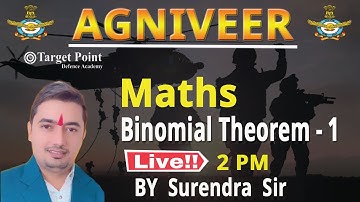 Binomial Theorem  | Maths | Surrendra Sir | Target Point Defence Academy Jaipur