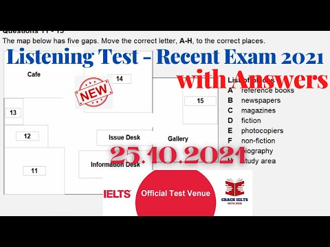 IELTS LISTENING ACTUAL TEST WITH ANSWERS | 25.10.2021