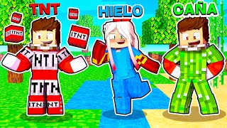 ¡MINECRAFT PERO TENEMOS ARMADURAS DE TODOS LOS BLOQUES! 🔥😎❄️ | SRGATO X FLOR TIENEN SUPER ARMADURAS