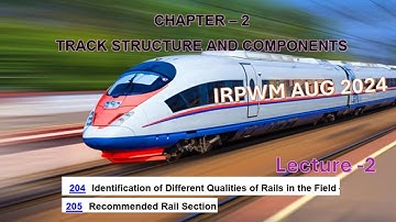 IRPWM CH 2 |LECTURE 2 | IDENTIFICATION AND RECOMENDATION OF RAILS IN THE FIELD