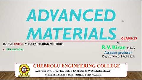 IV-ME-I SEM-JNTUK-ADVANCED MATERIALS-Pultrusion method