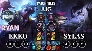 GCB Ryan Ekko vs Sylas Jungle - KR Patch 10.13