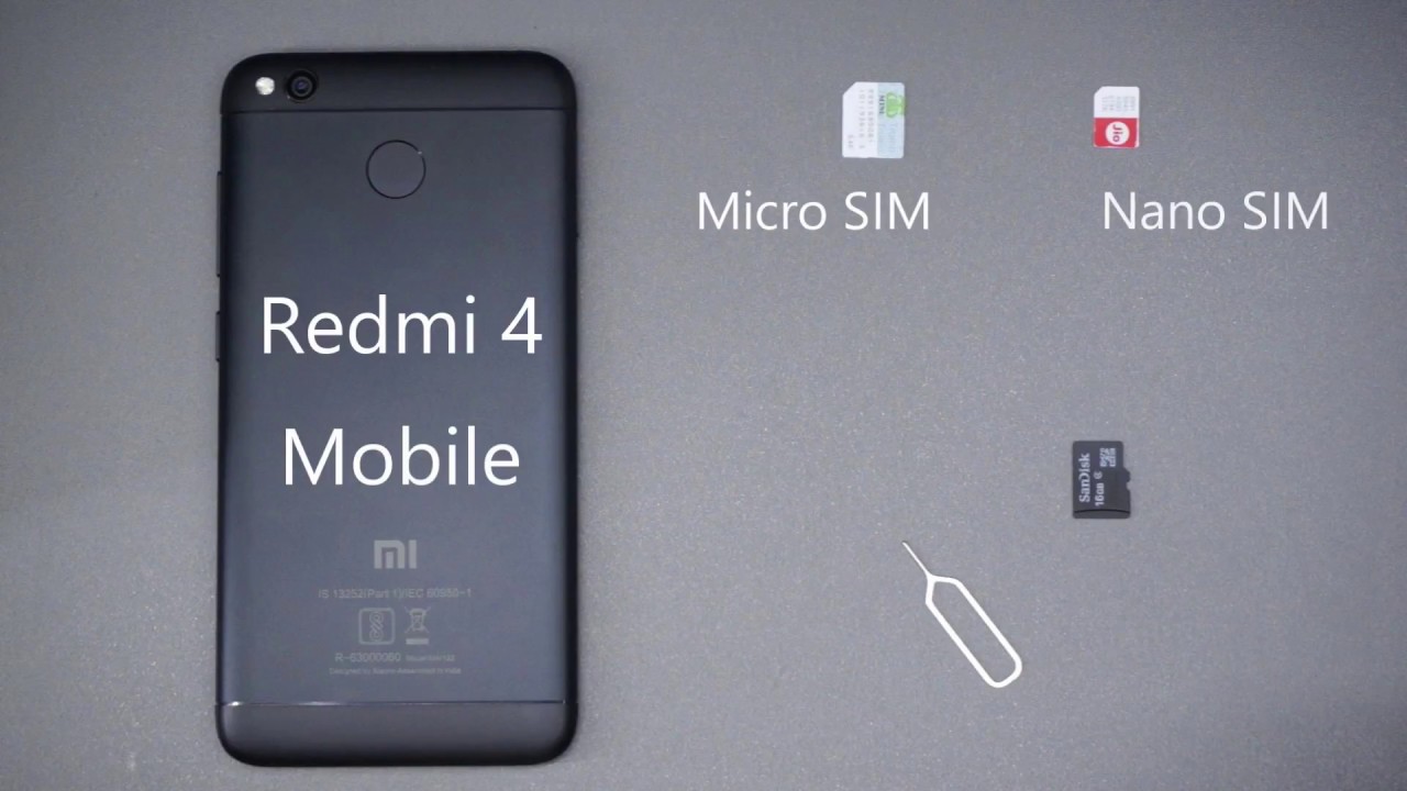 How To Insert Sim Card In Redmi 4 Youtube