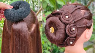 bridal bun hairstyle for ladies || easy hairstyle || hairstyle || new hairstyle || juda hairstyle ||