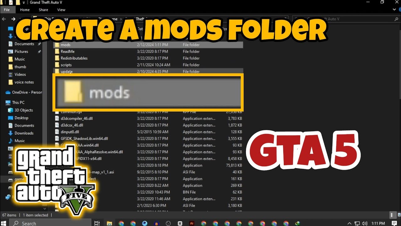 HOW TO CREATE A MODS FOLDER FOR GTA 5 | CREATE A MODS FOLDER FOR GTA V ...