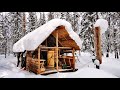 Off Grid Log Cabin: Alone with my Dog far from Civilization. Lots of snow. Harvesting of firewood