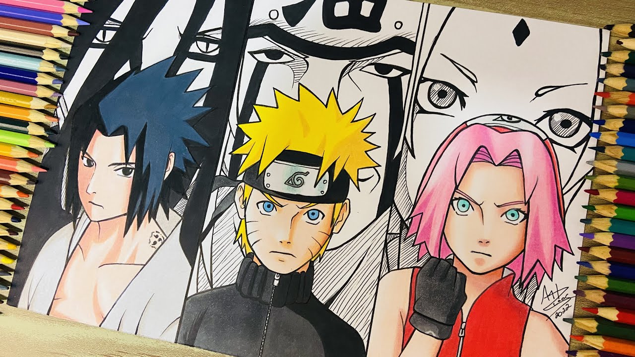 Foto do Desenho Sasuke, Naruto e Sakura