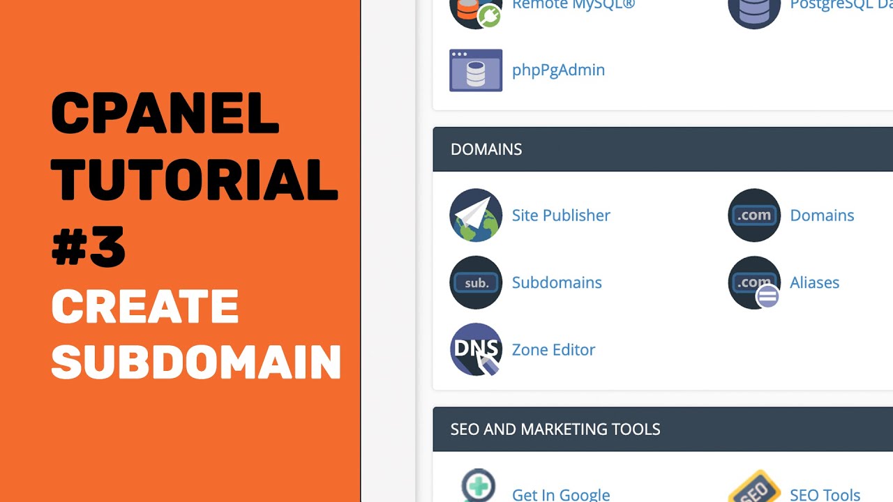 การสร้าง subdomain  Update 2022  cPanel Tutorials | How To Create A Subdomain In cPanel and Redirect 2020 | 4K
