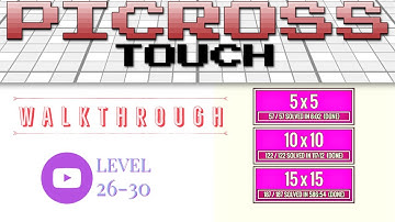 How to Picross Touch Level 26-30 Hard Difficulty | Picross Touch Walkthrough