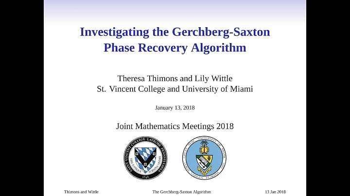 Investigating the Gerchberg-Saxton Phase Recovery ...
