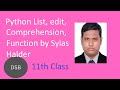 Learn Python list part-3 for Data Science Bangla by Sylas Halder Class -11