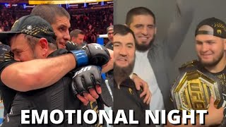 Backstage with Team Khabib at UFC 322: Islam celebrates, altercation & More!