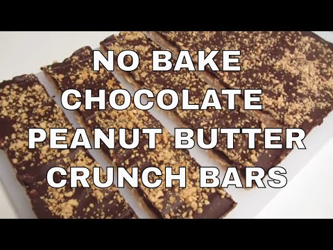 Gluten Free Chocolate Peanut Butter Crunch Bars ~ No Bake Bars