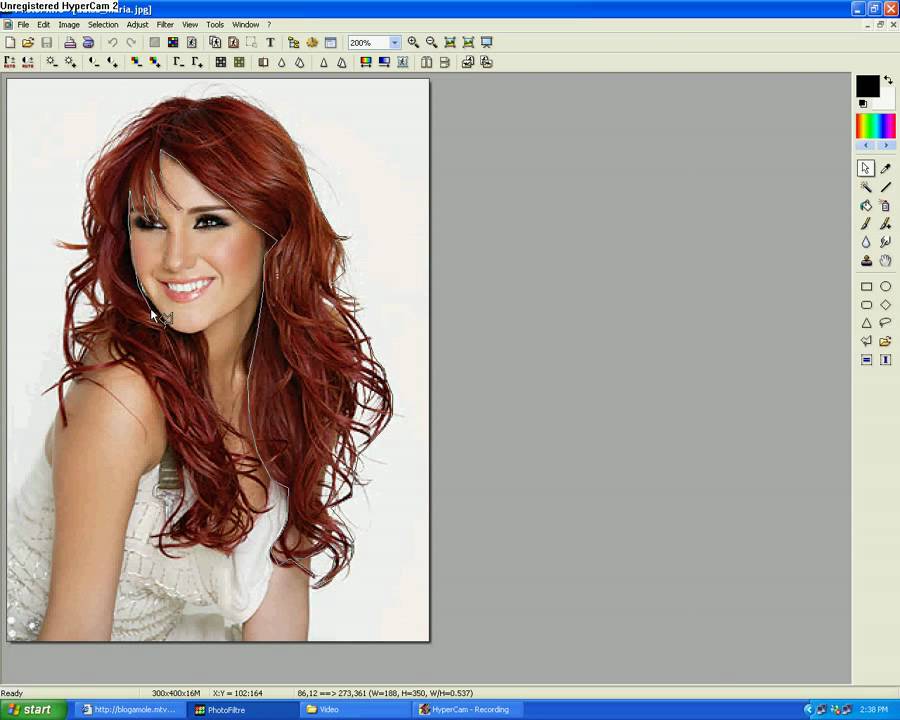 change hair with photofilter