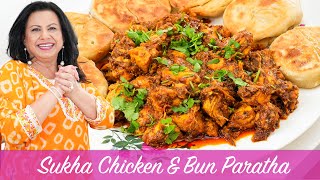 Lachedar Bun Parathas with Sukha Chicken Recipe in Urdu Hindi - RKK