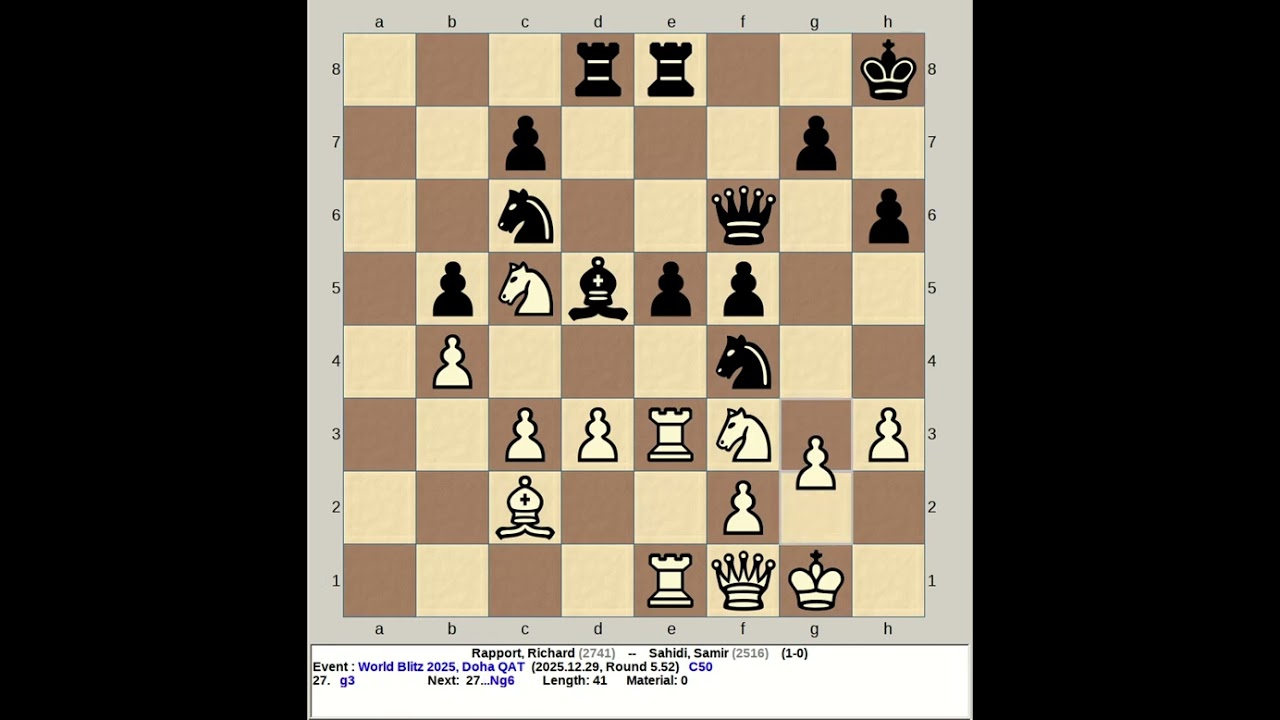 Rapport, Richard vs Sahidi, Samir | FIDE World Blitz Chess 2025, Doha Qatar