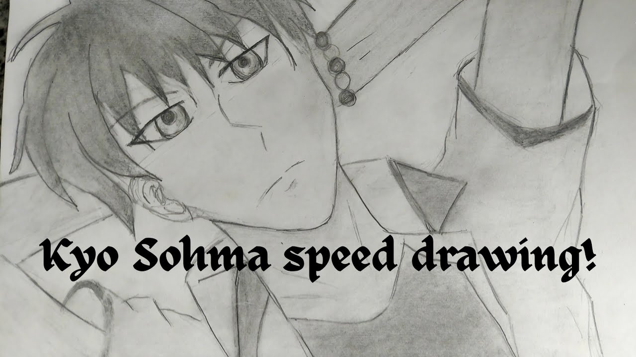 How to draw kyo sohma from fruit basket - YouTube