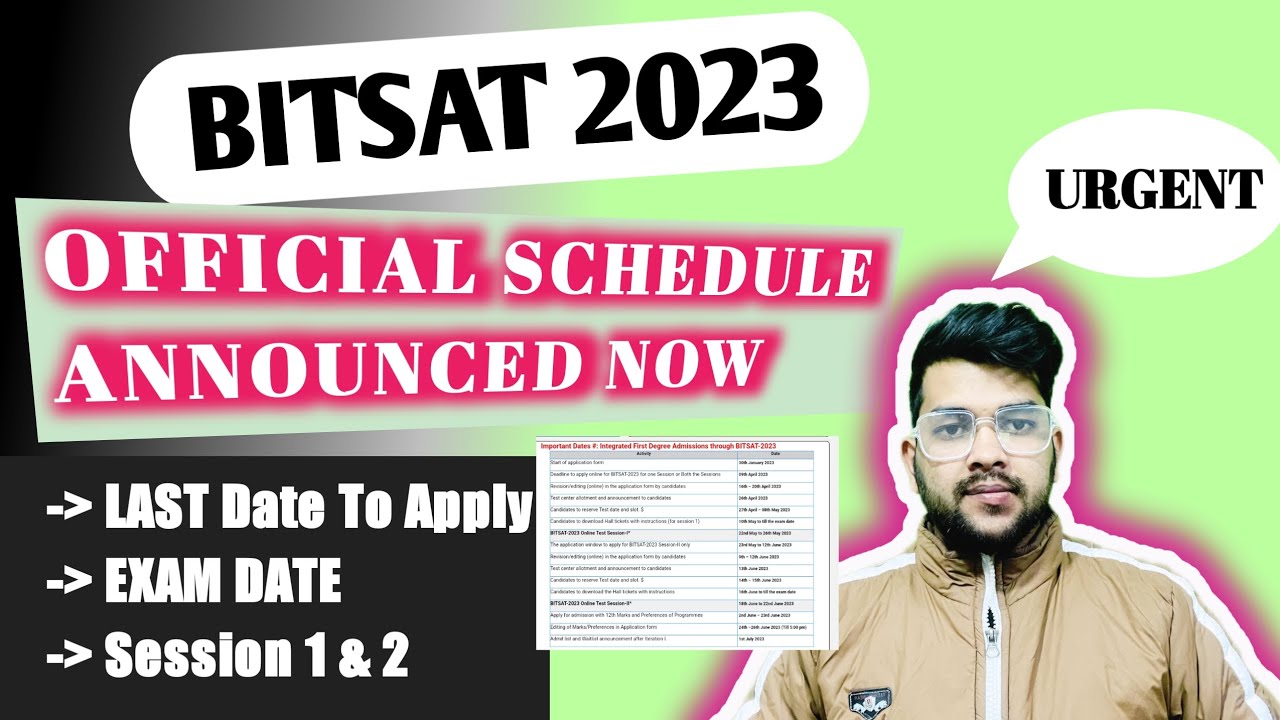 BITSAT 2023 Official schedule Announced now ✅ | Again 2 session of exam 