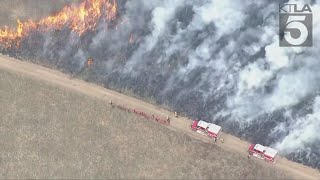 Massive brush fire breaks out in Perris