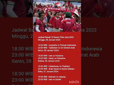 Jadwal Babak 16 Besar Piala Asia 2023