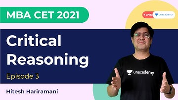 MAH CET 2021 for mba | Critical Reasoning preparation for mba cet | D 3 | Hitesh Hariramani