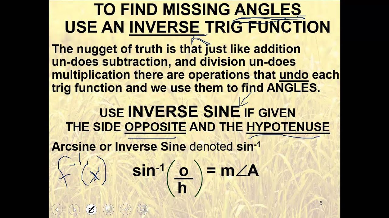 fca Trig Lesson 3 Using Inverse Trig Functions to Find Missing Angles ...