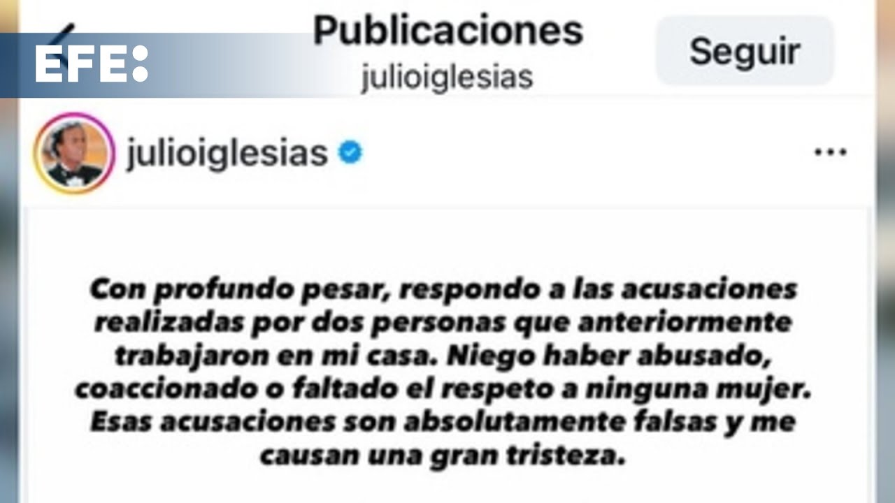 Julio Iglesias niega las acusaciones de abuso sexual