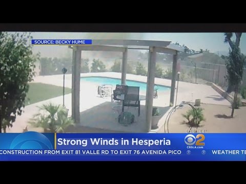 Caught On Video: Strong Winds Toss Patio Furniture About In Hesperia
