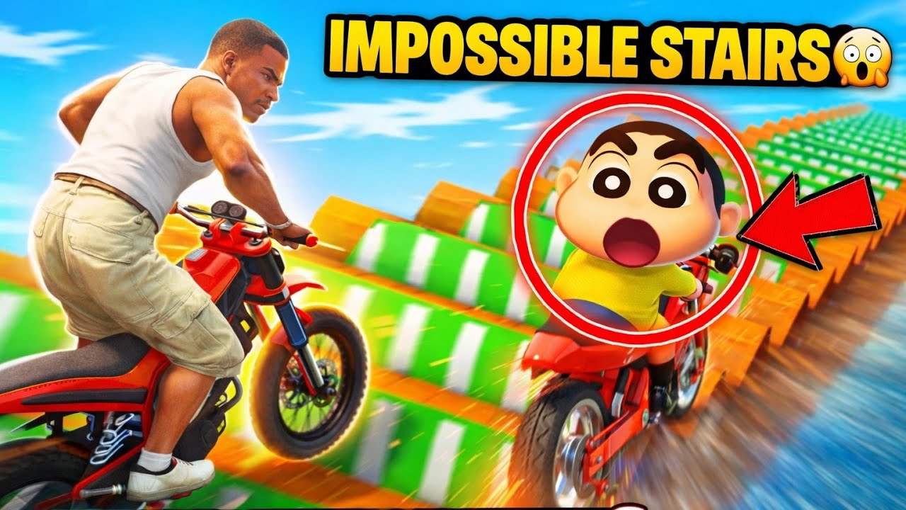 Shinchan & Franklin Tried the IMPOSSIBLE Speed Booster Stair Challenge ...