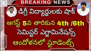 Degree 4th/6th Semester Examinations fees notification released