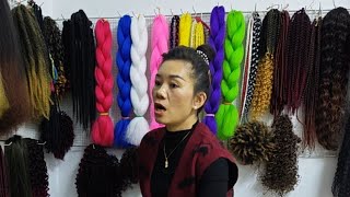 Synthetic wig making, pre-processing: color mixing. Wig making skills. Handmade. (419)