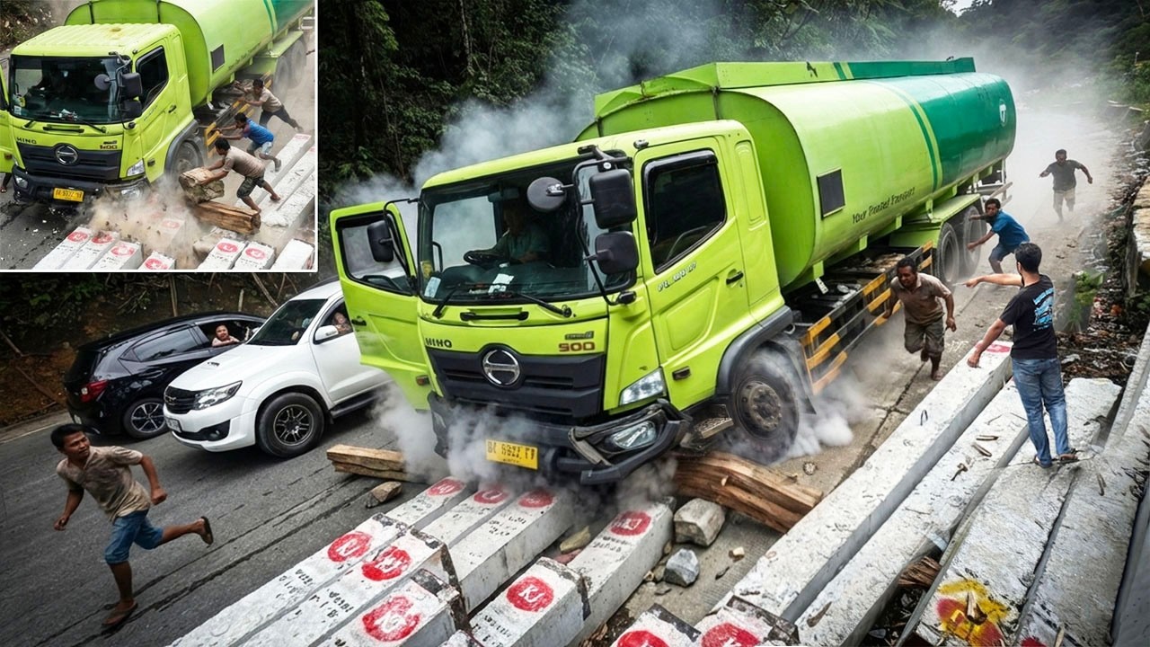 DRAMATIS !!! TEPAT DI DEPAN MATA, Detik Detik Truk Blong Rem Tabrak Beton Hari Ini di Sitinjau Lauik