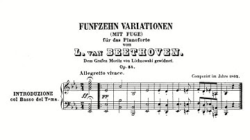 Beethoven: Variations and Fugue in E-flat major ("Eroica Variations"), Op. 35 (with Score)