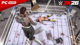 😨 RETRO WAR! CM Punk vs Jeff Hardy: Brutal Ladder Match at SummerSlam (WWE 2K26 Mods Gameplay)