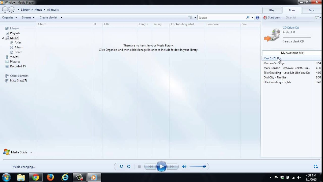 burn dvd windows media player 11