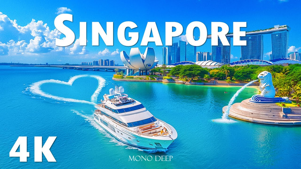 Singapore 4K – Aerial Views of Modern Cityscape & Gardens by the Bay With Deep House Chill