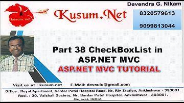 Part 38 CheckBoxList in ASP NET MVC || ASP.NET MVC TUTORIAL