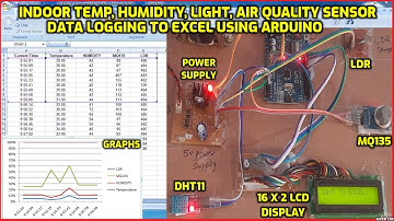 Indoor Temp, Humidity, Light, Air Quality Sensor Data Logging to Excel🖥️Using Arduino