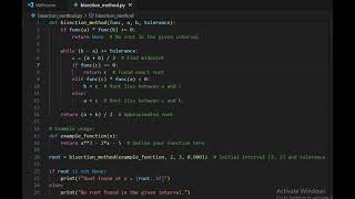 Bisection method with python code