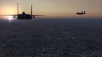 IRIS Platinum Series F-15E "Mudhen Driver" Sunset Flight over the LA Area