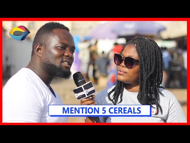 MENTION 5 CEREALS | Street Quiz | Funny Videos | Funny African Videos | African Comedy