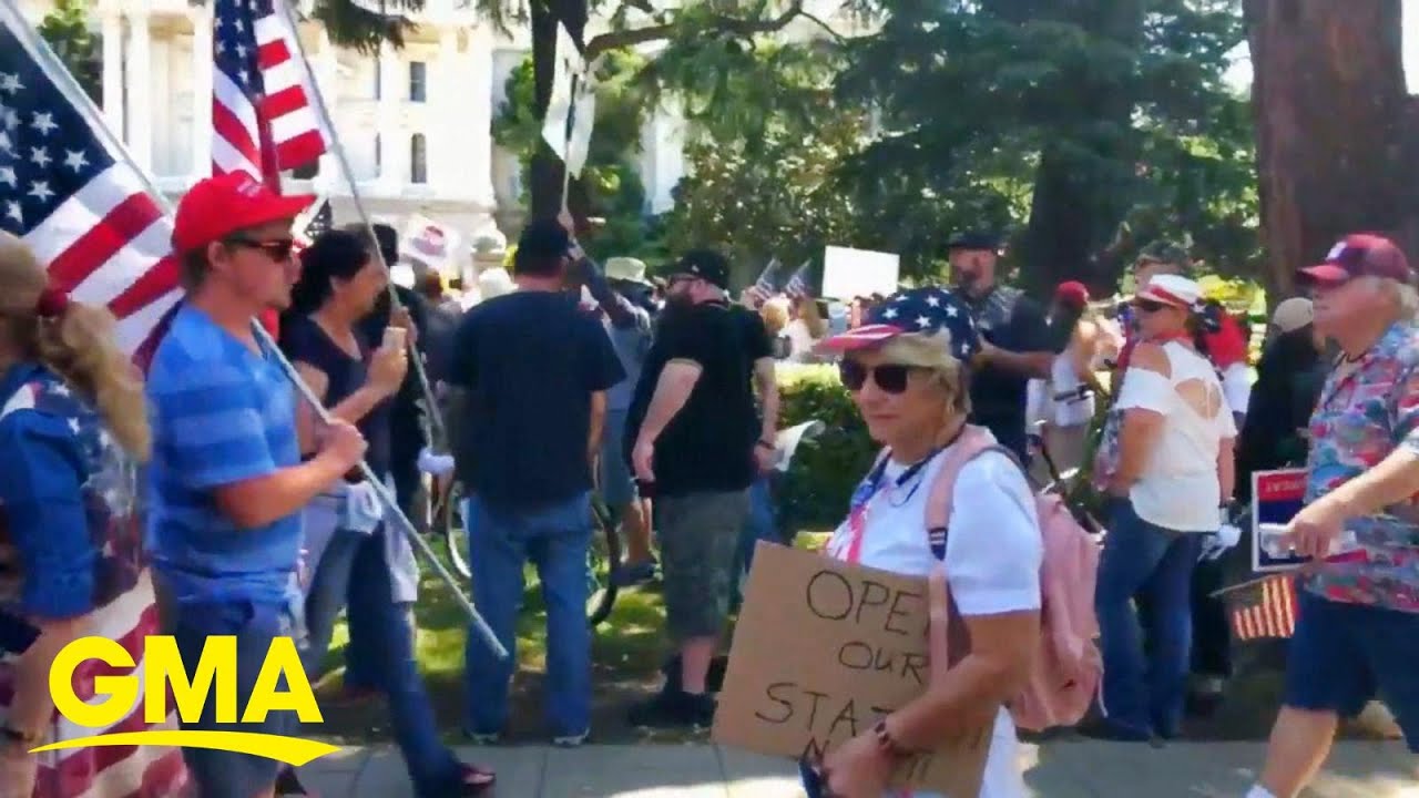 Signs of reopening revolts as some protest social distancing l GMA