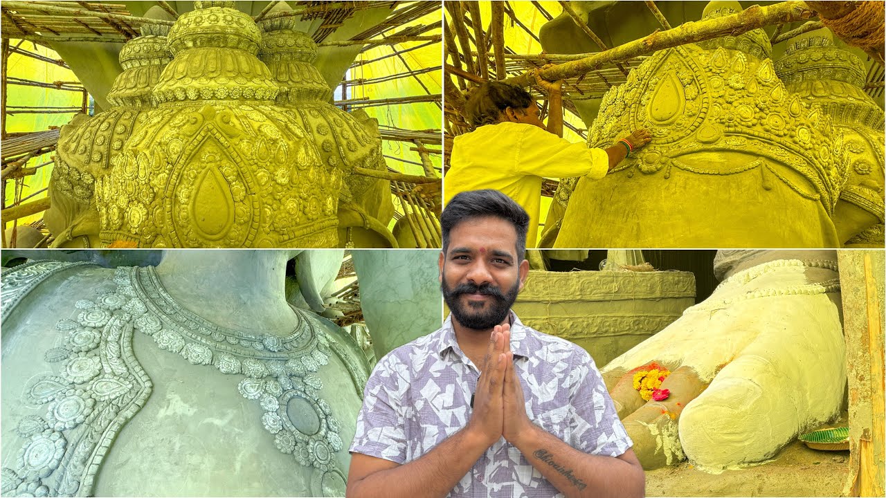 Khairatabad Ganesh Painting &Jewellery Update Khairatabad Ganesh 2025 #ganesh #making #ganeshji 