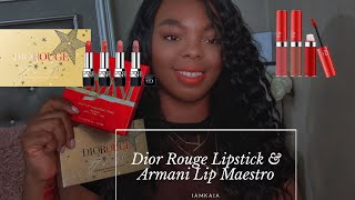 Dior Rouge Mini Lipstick And Armani Maestro Mini lipsticks