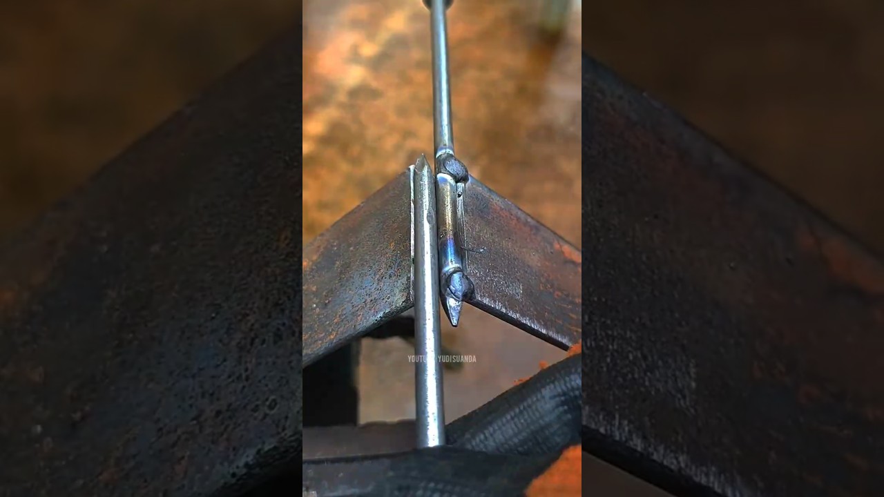 brilliant welder trick working with nails on thin metal work 