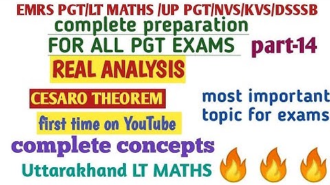 #ltmaths #sequence #cesaro CESARO THEOREM |  REAL ANALYSIS | DSSSB |  UK LT MATHS | NVS TGT PGT|