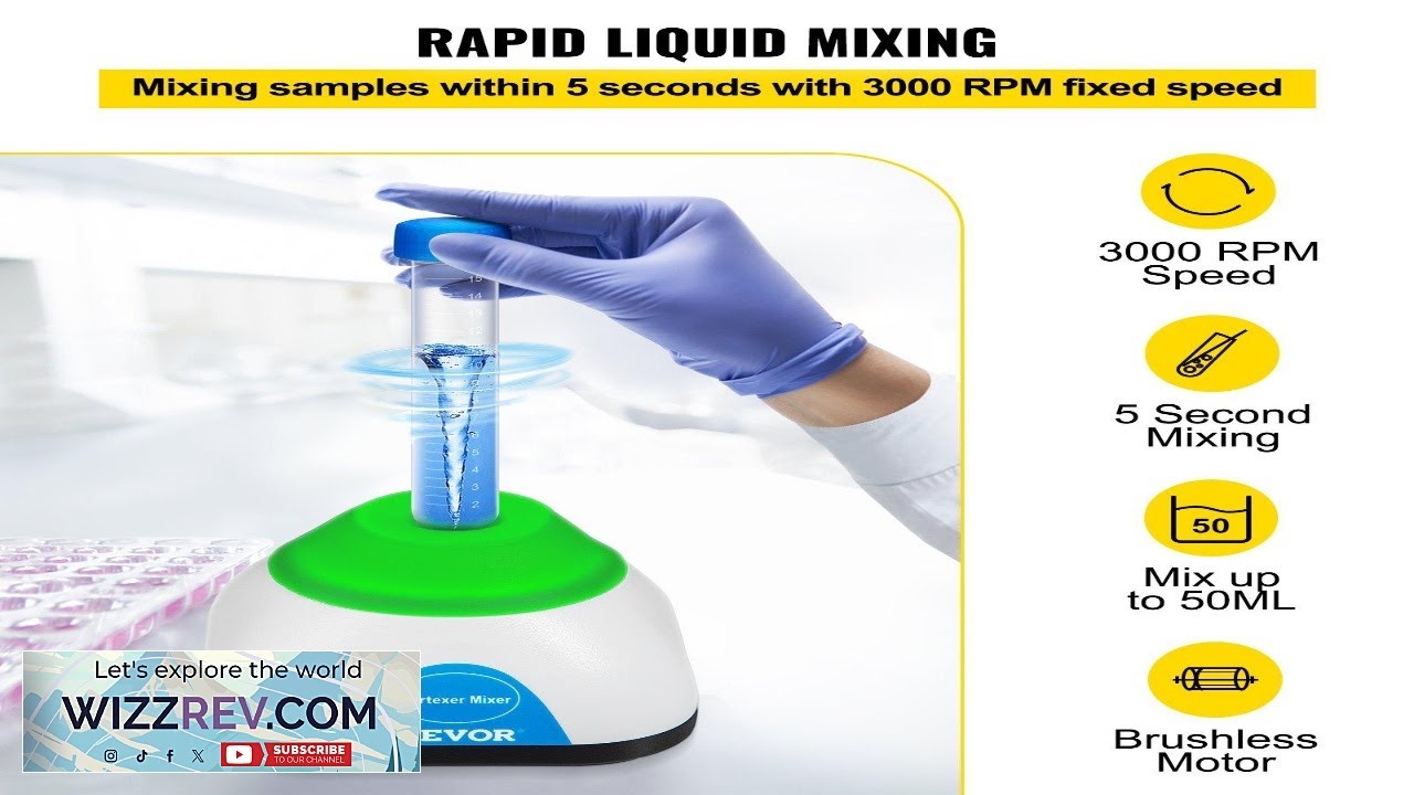 VEVOR Vortex Mixer 3000RPM Mini Vortex Mixer Shaker Touch Function ...