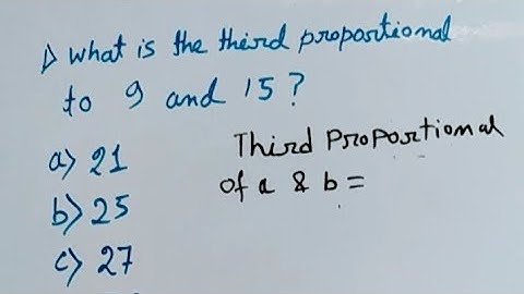|| How to Find Third Proportional of Two Numbers?? || Easy Method Just in 5 Sec !!!!